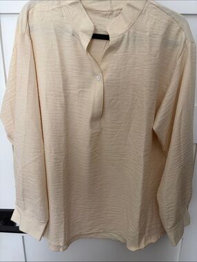 Women's Cream Lightweight Henley Shirt